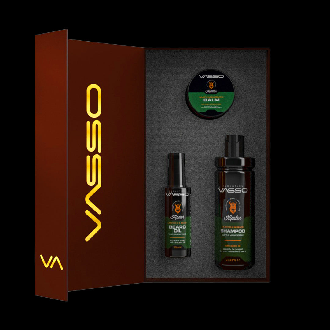 Hipster Viking Period Set - Vasso Mustache and beard Shampoo