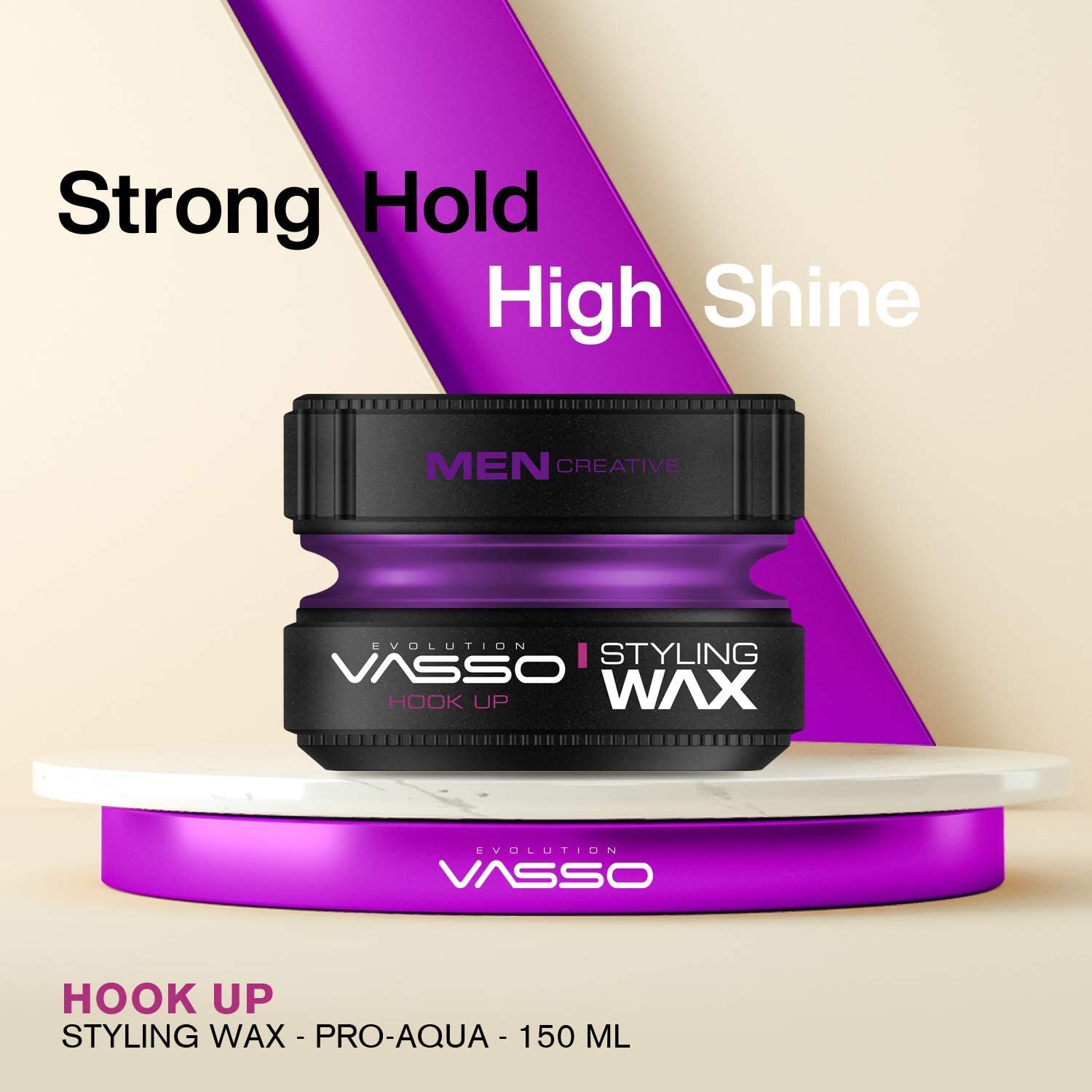 Pro-Aqua Vasso Hair Styling Wax (Hook Up) - Strong Hold hing shine Hair Wax
