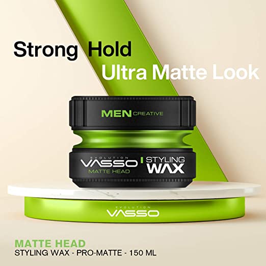 Vasso Matte Head Styling Wax -strong hold and ultra matte look -pro-matte 150ML